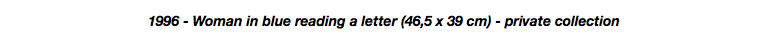 1996 - Woman in blue reading a letter (46,5 x 39 cm) - private collection